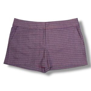 LOFT Women’s Riviera Shorts Textured Tweed Purple Pink Size 12